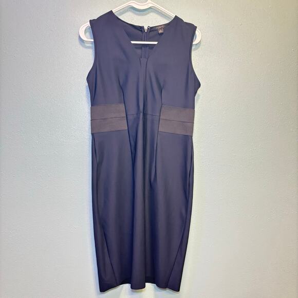 Ann Taylor Dresses & Skirts - Women's Ann Taylor Navy Career Sleeveless Dress with Black Waist Band - Size 6P